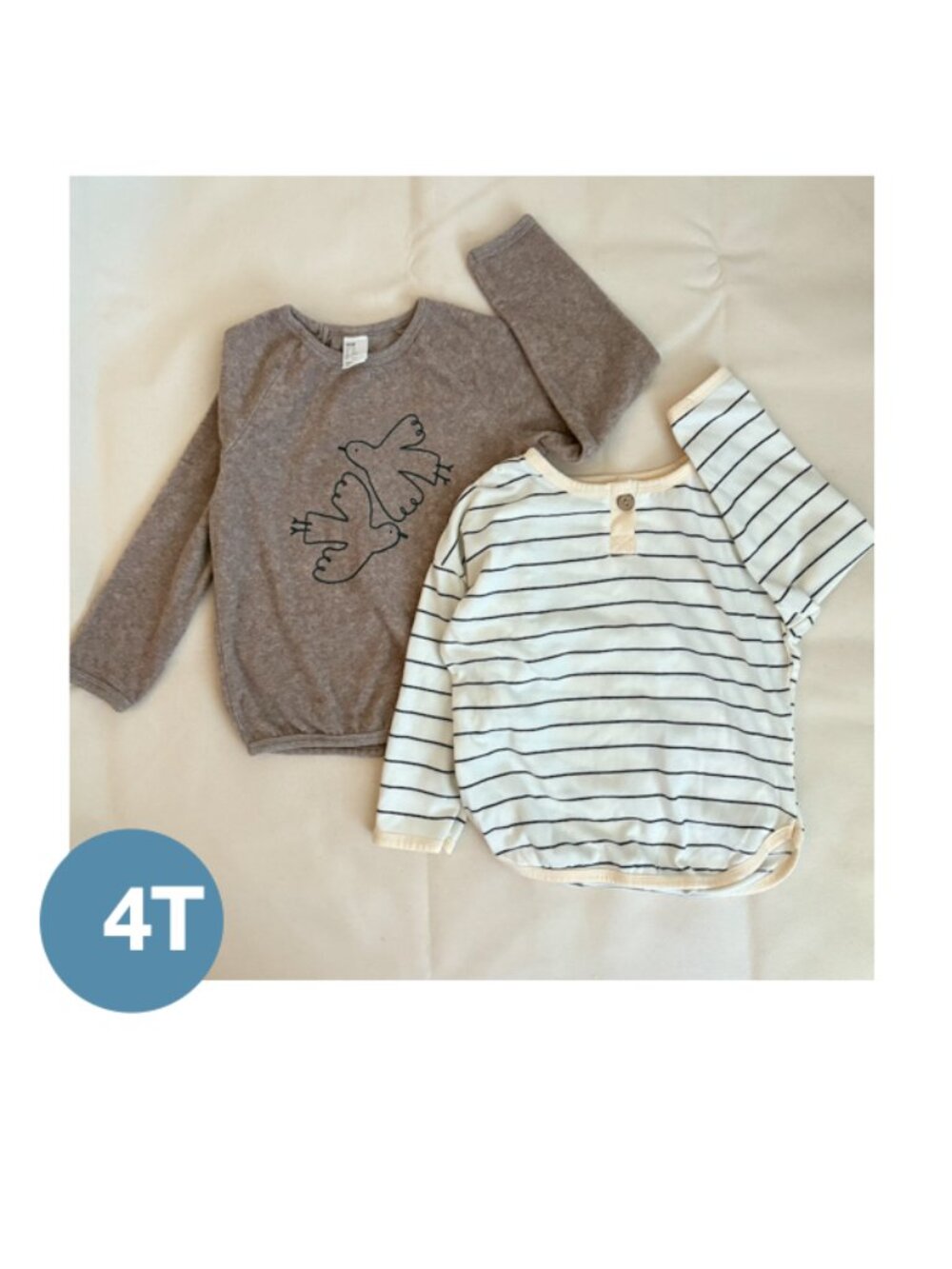 6 long sleeve jersey knit shirts + 2 terry cloths long sleeve 4T/ 110/ 56 - Picture 3 of 5
